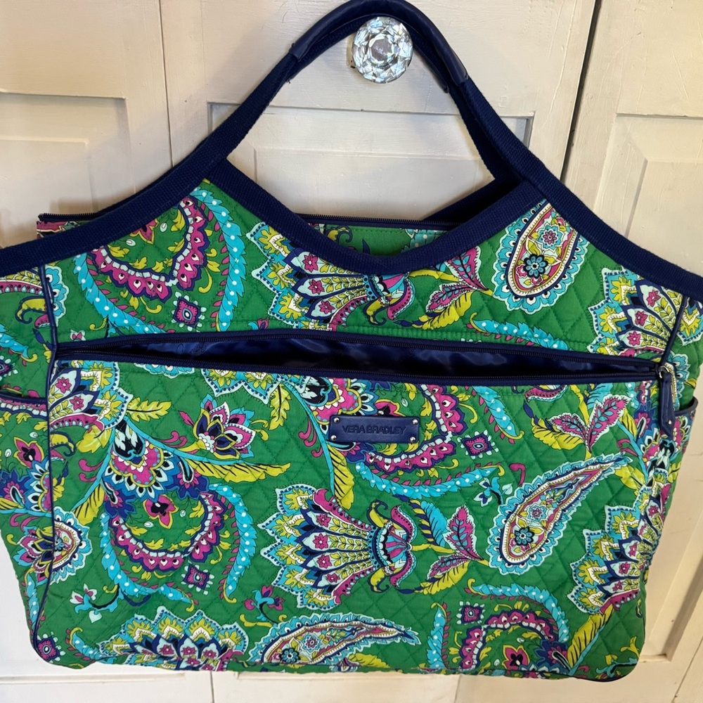 Vera Bradley Green and Blue Paisley Tote